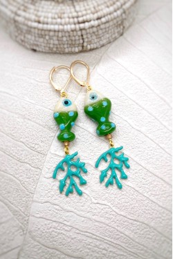 Boucles d'oreille originale de fabrication artisanale  Aniki bijoux Boucles d'oreille originale de fabrication artisanale  Aniki bijoux