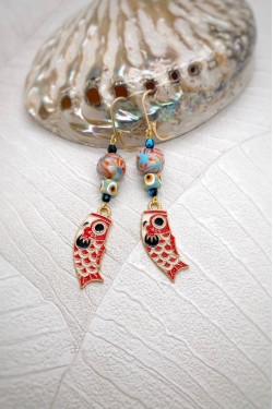 Boucles d'oreille originale de fabrication artisanale  Aniki bijoux