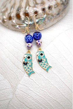 Boucles d'oreille originale de fabrication artisanale  Aniki bijoux