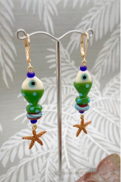 Boucles d'oreille originale de fabrication artisanale  Aniki bijoux