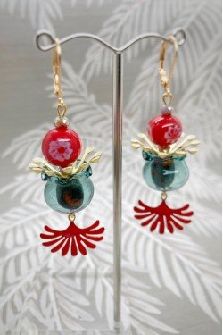 Boucles d'oreille originale de fabrication artisanale  Aniki bijoux