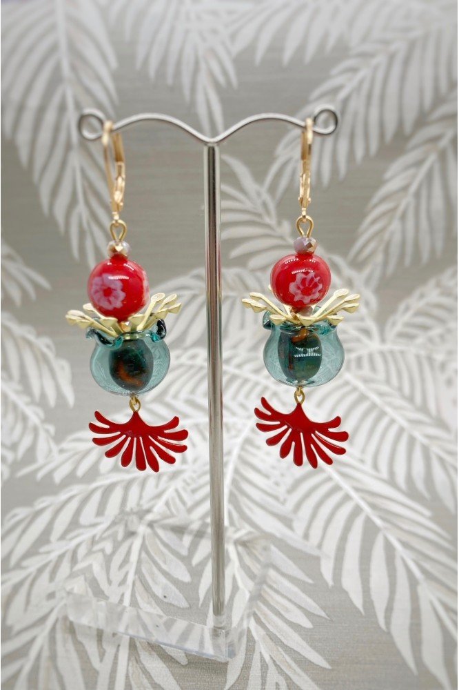 Boucles d'oreille originale de fabrication artisanale Aniki bijoux Boucles d'oreille originale de fabrication artisanale Aniki bijoux