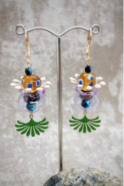 Boucles d'oreille originale de fabrication artisanale  Aniki bijoux