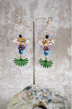 Boucles d'oreille originale de fabrication artisanale  Aniki bijoux