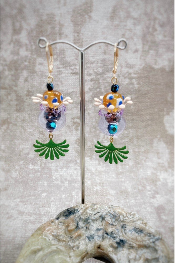 Boucles d'oreille originale de fabrication artisanale Aniki bijoux Boucles d'oreille originale de fabrication artisanale Aniki bijoux