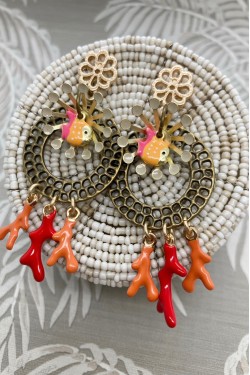 Boucles d'oreille originale de fabrication artisanale  Aniki bijoux