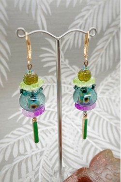Boucles d'oreille originale de fabrication artisanale  Aniki bijoux