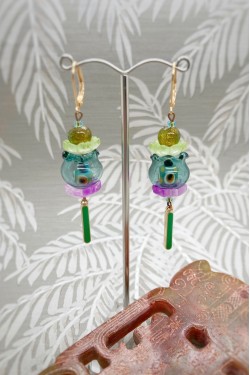 Boucles d'oreille originale de fabrication artisanale  Aniki bijoux