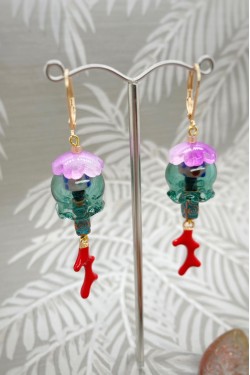 Boucles d'oreille originale de fabrication artisanale  Aniki bijoux