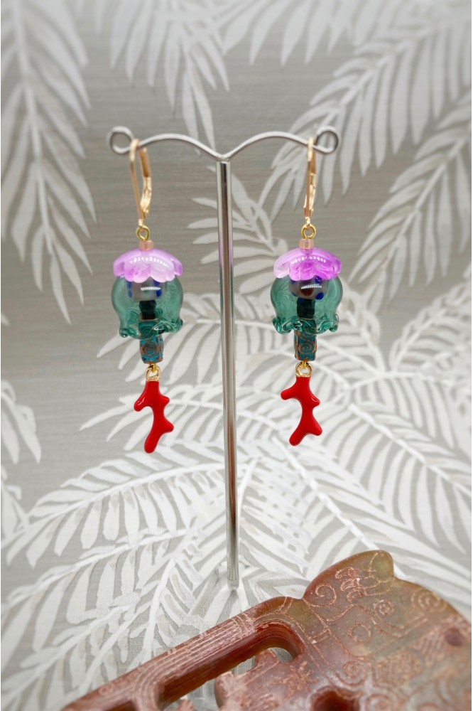 Boucles d'oreille originale de fabrication artisanale  Aniki bijoux