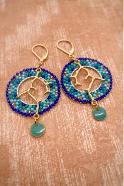 Boucles d'oreille originale de fabrication artisanale  Aniki bijoux