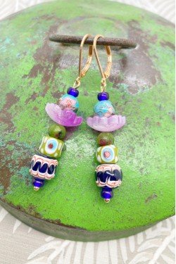Boucles d'oreille originale de fabrication artisanale  Aniki bijoux