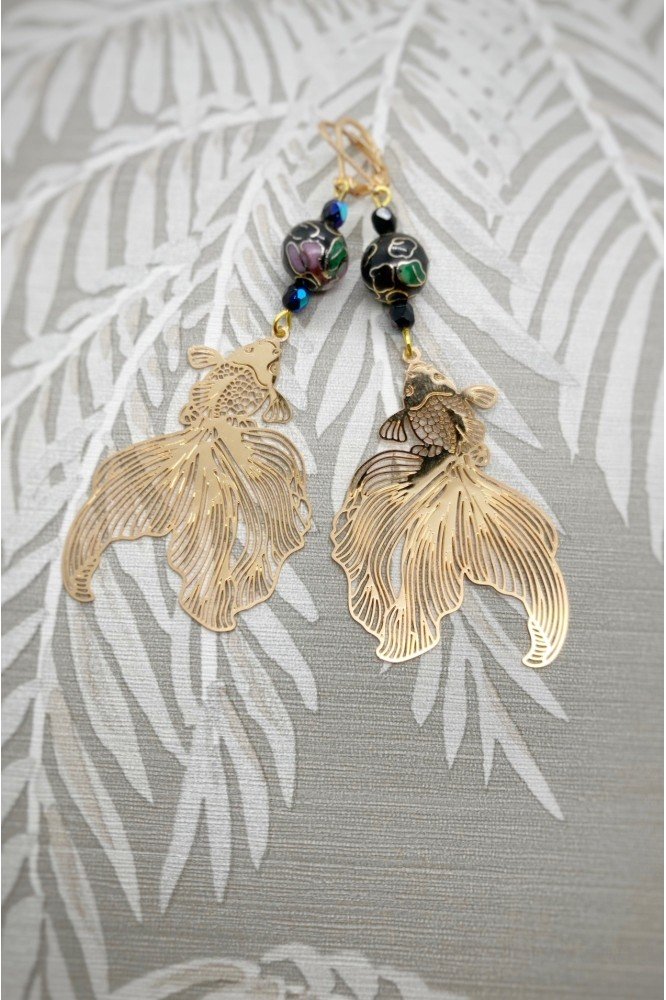 Boucles d'oreille originale de fabrication artisanale  Aniki bijoux