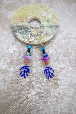 Boucles d'oreille originale de fabrication artisanale  Aniki bijoux