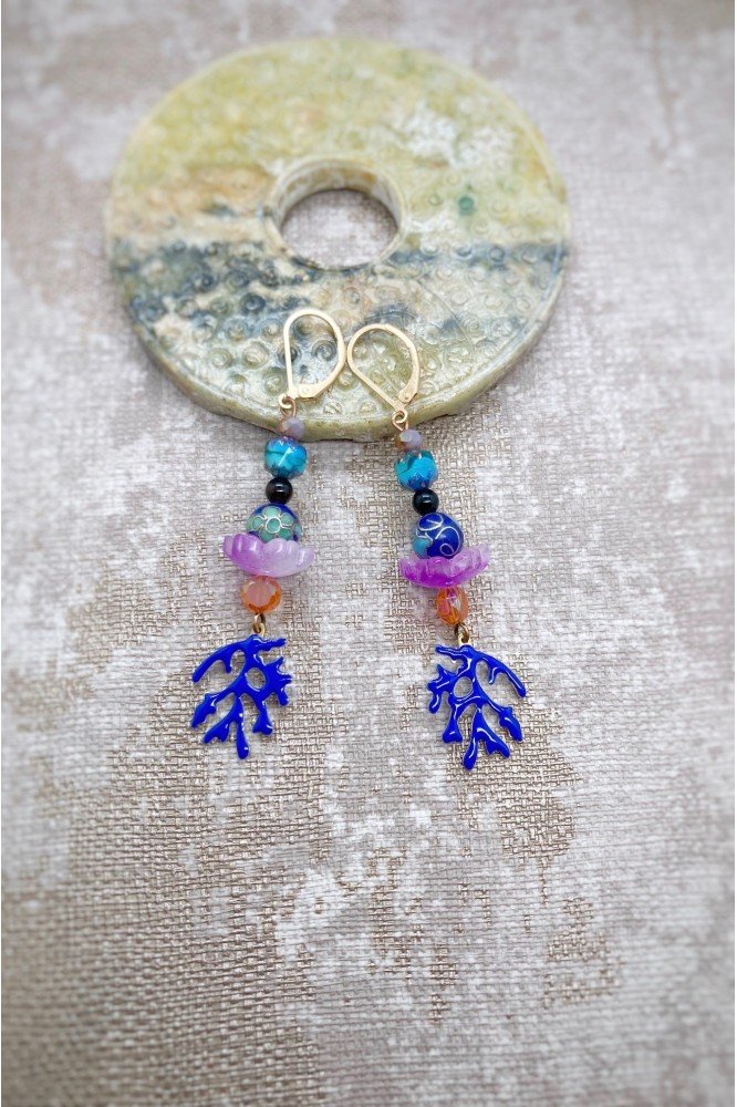 Boucles d'oreille originale de fabrication artisanale  Aniki bijoux