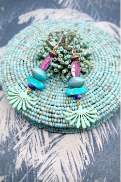 Boucles d'oreille originale de fabrication artisanale  Aniki bijoux