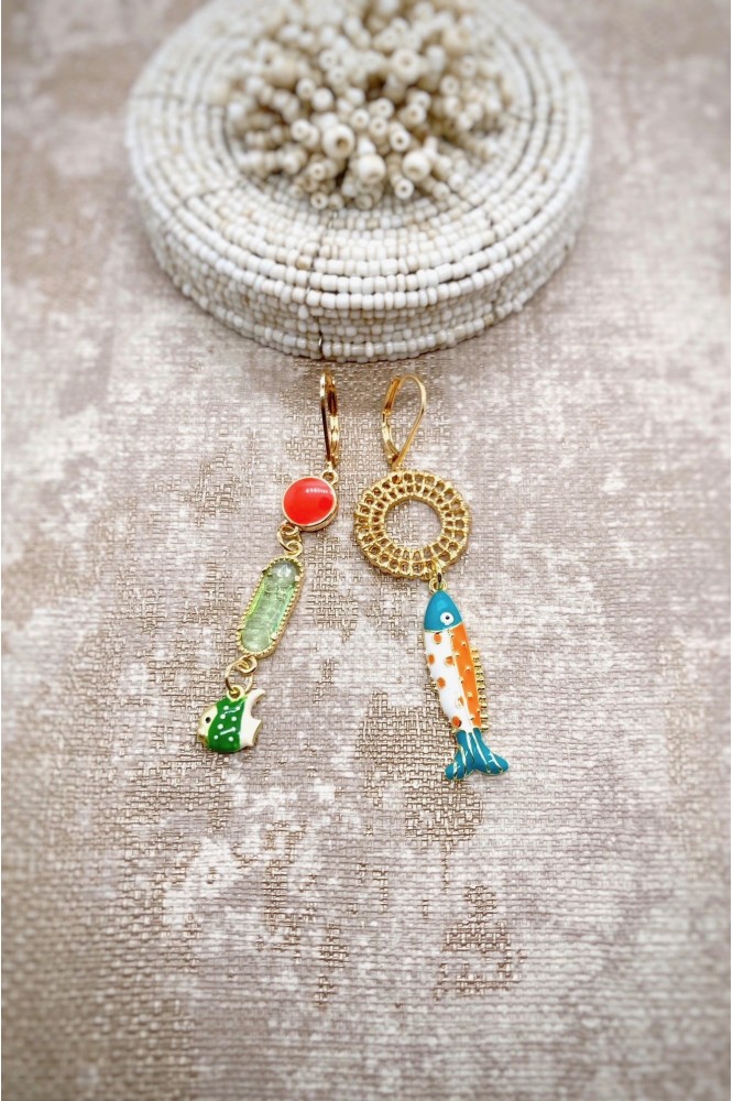 Boucles d'oreille originale de fabrication artisanale  Aniki bijoux