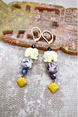 Boucles d'oreille originale de fabrication artisanale  Aniki bijoux