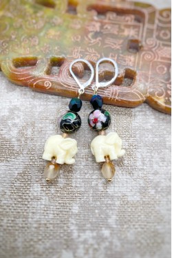 Boucles d'oreille originale de fabrication artisanale  Aniki bijoux