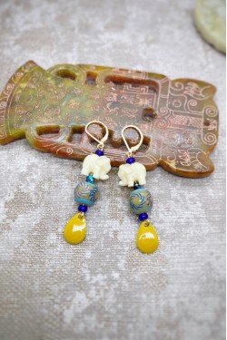 Boucles d'oreille originale de fabrication artisanale  Aniki bijoux