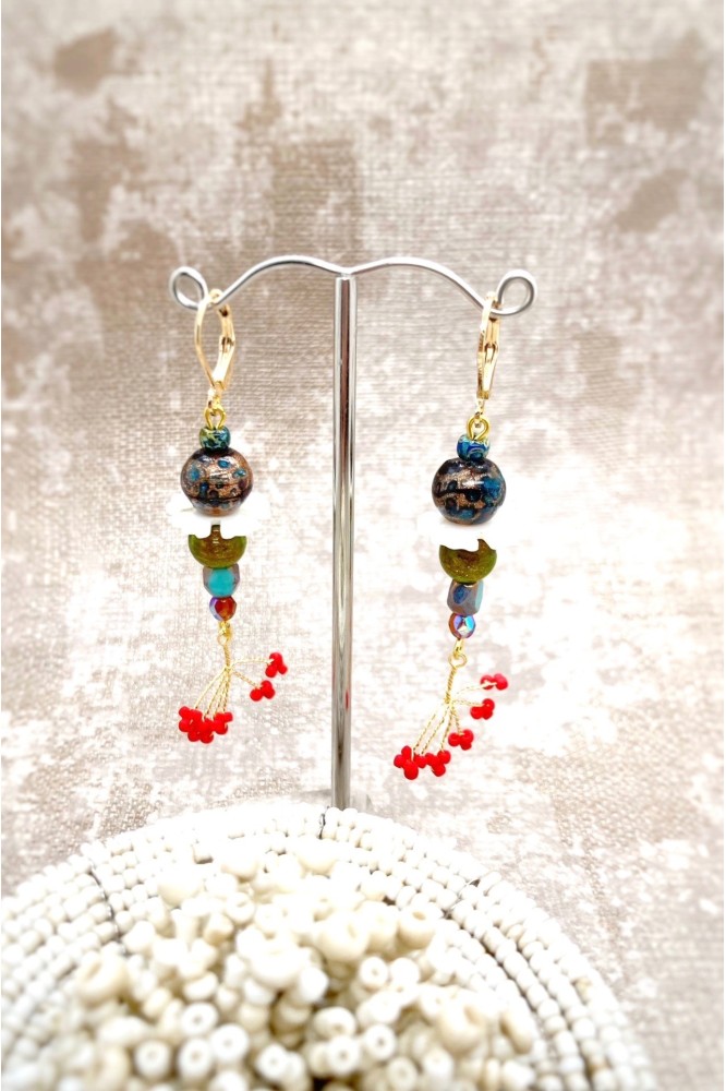 Boucles d'oreille originale de fabrication artisanale  Aniki bijoux