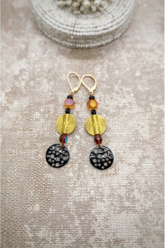 Boucles d'oreille originale de fabrication artisanale  Aniki bijoux