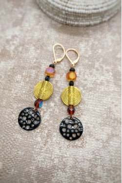 Boucles d'oreille originale de fabrication artisanale  Aniki bijoux