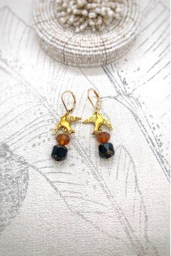 Boucles d'oreille originale de fabrication artisanale  Aniki bijoux