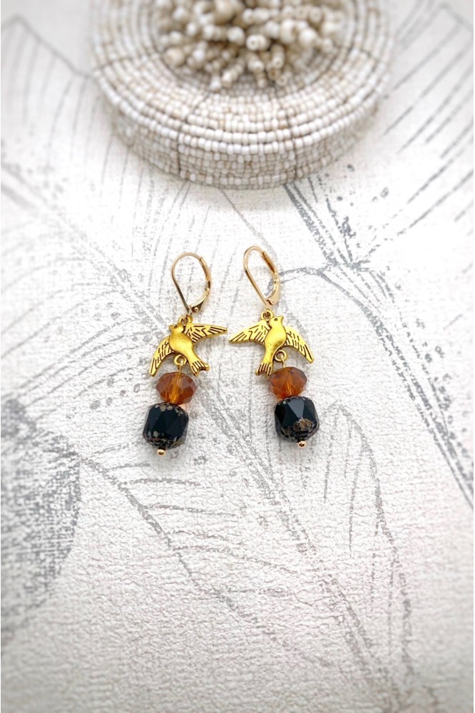 Boucles d'oreille originale de fabrication artisanale  Aniki bijoux