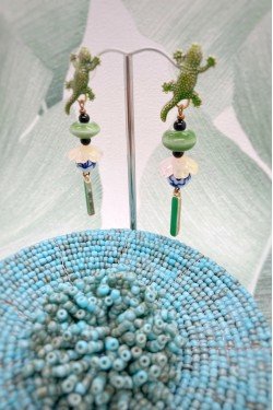 Boucles d'oreille originale de fabrication artisanale  Aniki bijoux