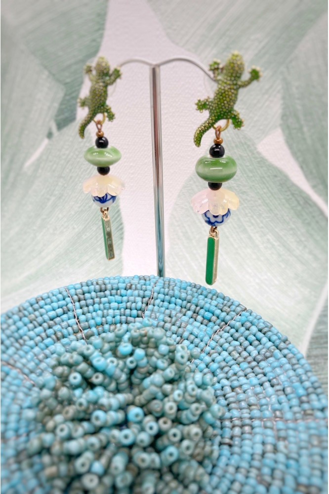 Boucles d'oreille originale de fabrication artisanale  Aniki bijoux