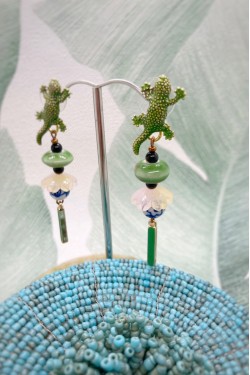 Boucles d'oreille originale de fabrication artisanale  Aniki bijoux