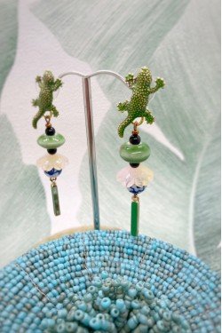 Boucles d'oreille originale de fabrication artisanale  Aniki bijoux