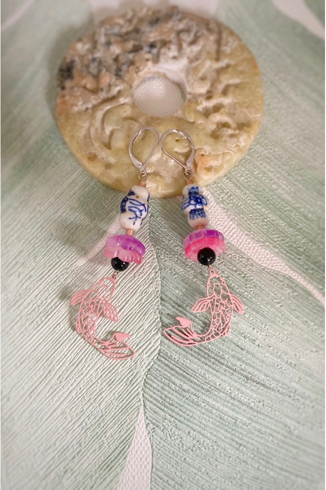 Boucles d'oreille originale de fabrication artisanale  Aniki bijoux