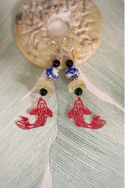 Boucles d'oreille originale de fabrication artisanale  Aniki bijoux