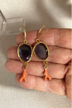 Boucles d'oreille originale de fabrication artisanale  Aniki bijoux