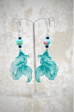 Boucles d'oreille originale de fabrication artisanale  Aniki bijoux