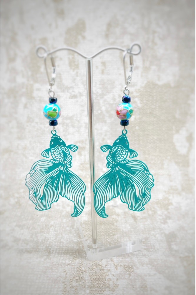 Boucles d'oreille originale de fabrication artisanale  Aniki bijoux