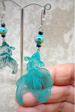 Boucles d'oreille originale de fabrication artisanale  Aniki bijoux