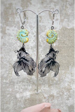 Boucles d'oreille originale de fabrication artisanale  Aniki bijoux