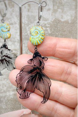 Boucles d'oreille originale de fabrication artisanale  Aniki bijoux