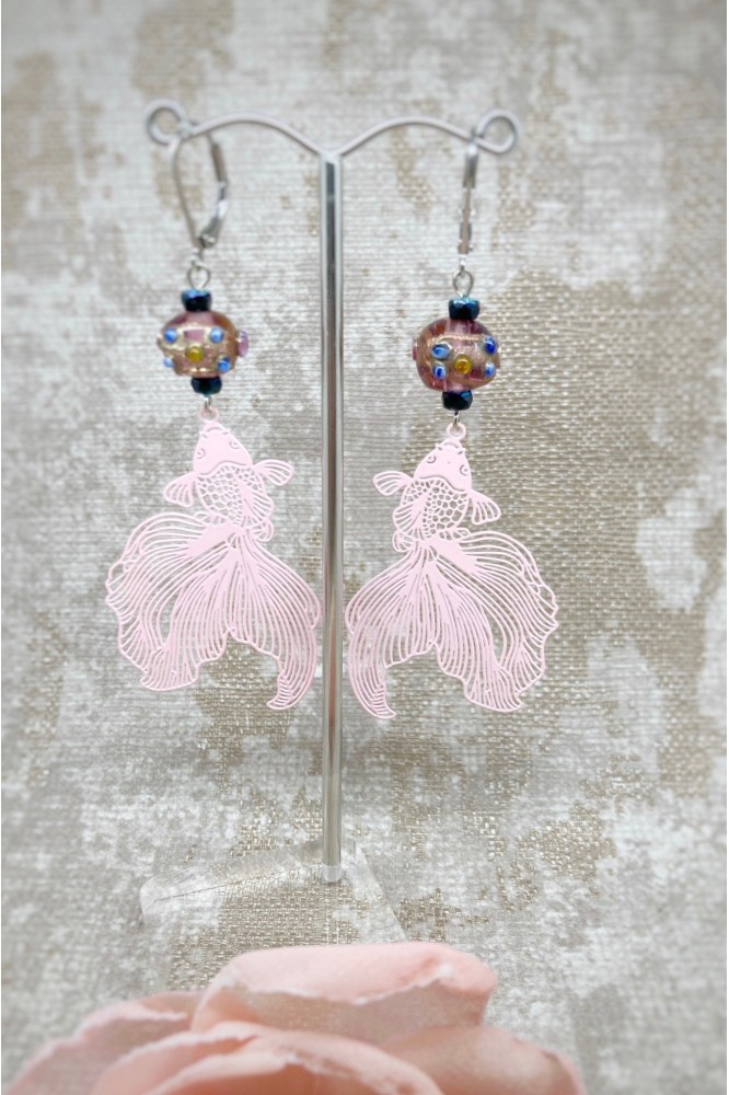 Boucles d'oreille originale de fabrication artisanale  Aniki bijoux