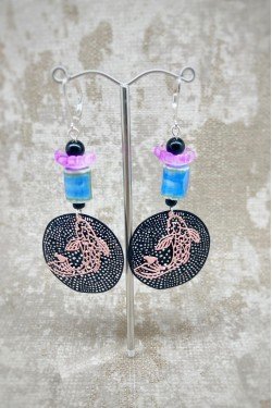 Boucles d'oreille originale de fabrication artisanale  Aniki bijoux