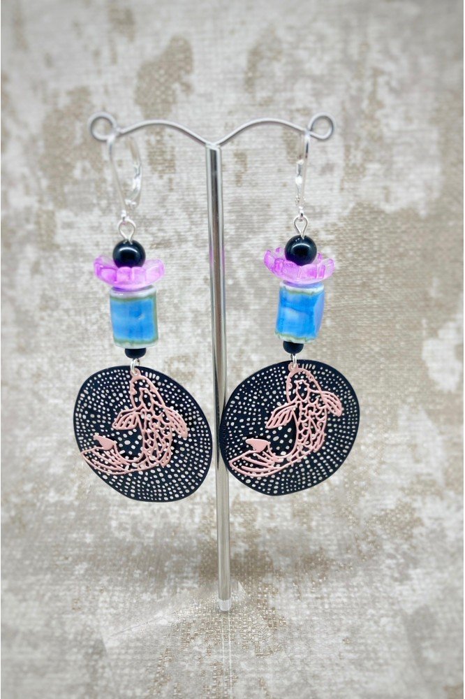 Boucles d'oreille originale de fabrication artisanale  Aniki bijoux