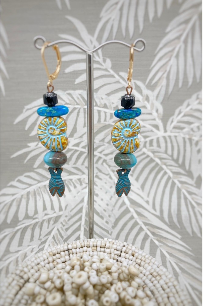 Boucles d'oreille originale de fabrication artisanale  Aniki bijoux