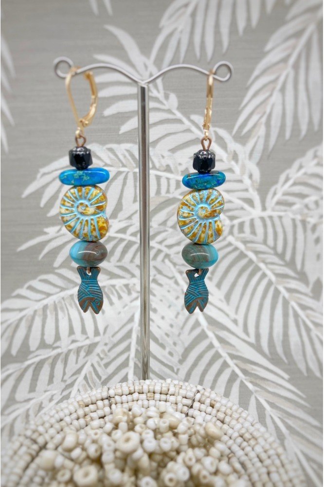 Boucles d'oreille originale de fabrication artisanale  Aniki bijoux