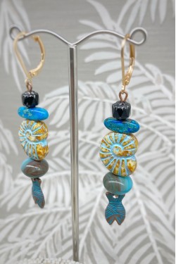 Boucles d'oreille originale de fabrication artisanale  Aniki bijoux