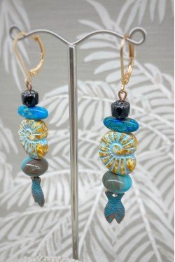 Boucles d'oreille originale de fabrication artisanale  Aniki bijoux