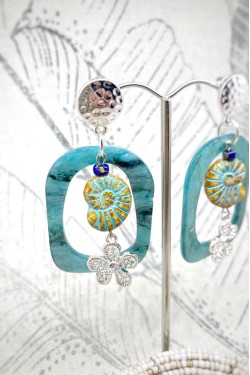 Boucles d'oreille originale de fabrication artisanale  Aniki bijoux