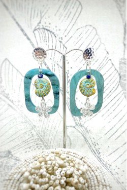 Boucles d'oreille originale de fabrication artisanale  Aniki bijoux